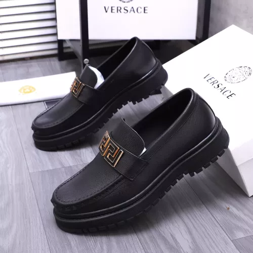 Replica Versace Leather Shoes For Men #1275008 $88.00 USD for Wholesale