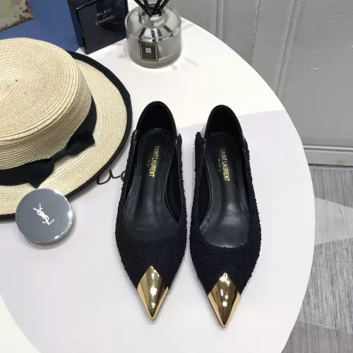 Replica Yves Saint Laurent YSL Flat Shoes For Women #1275947 $100.00 USD for Wholesale