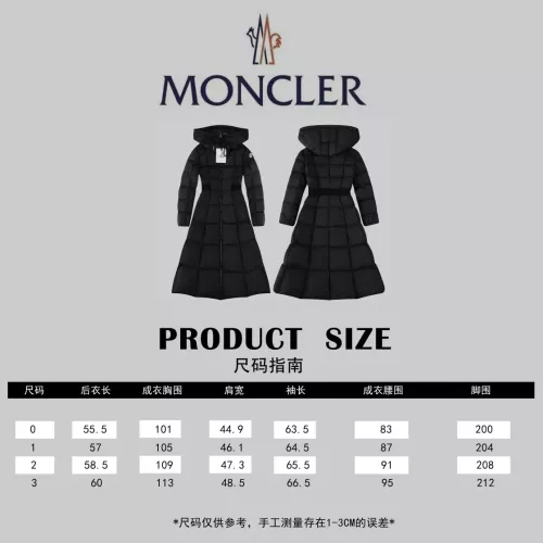 Replica Moncler Down Feather Coat Long Sleeved For Women #1280175 $225.00 USD for Wholesale