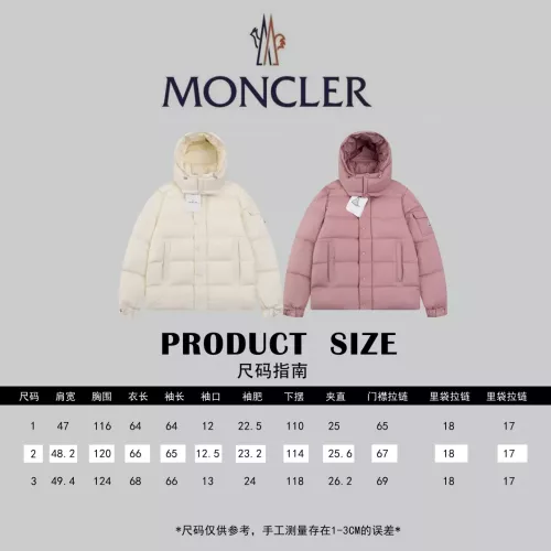 Replica Moncler Down Feather Coat Long Sleeved For Women #1280190 $162.00 USD for Wholesale