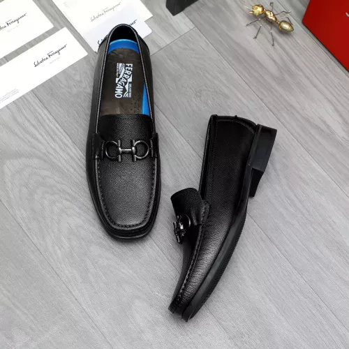 Replica Salvatore Ferragamo Leather Shoes For Men #1284694 $88.00 USD for Wholesale