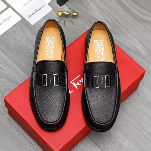 Replica Salvatore Ferragamo Leather Shoes For Men #1284697 $100.00 USD for Wholesale