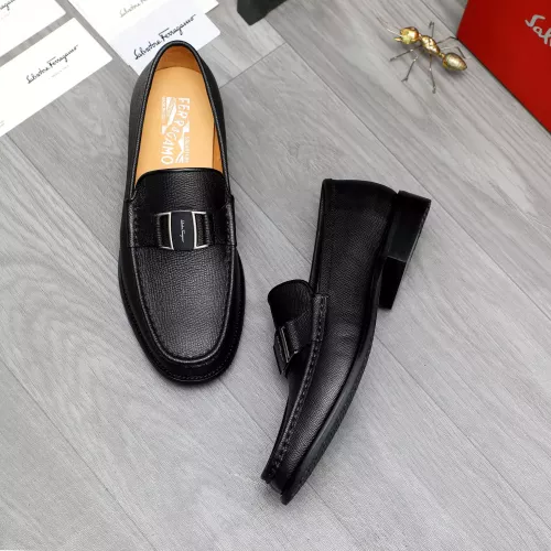 Replica Salvatore Ferragamo Leather Shoes For Men #1284697 $100.00 USD for Wholesale