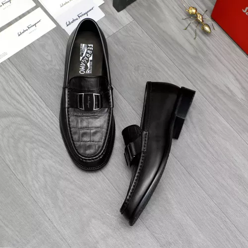 Replica Salvatore Ferragamo Leather Shoes For Men #1284698 $100.00 USD for Wholesale