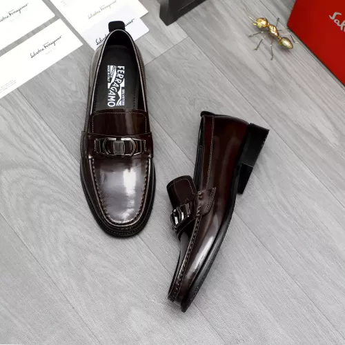 Replica Salvatore Ferragamo Leather Shoes For Men #1284701 $100.00 USD for Wholesale