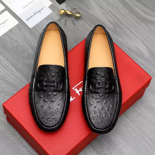 Replica Salvatore Ferragamo Leather Shoes For Men #1284755 $68.00 USD for Wholesale