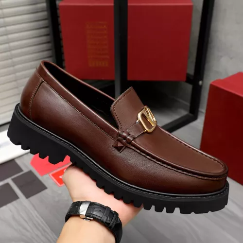 Replica Valentino Leather Shoes For Men #1284758 $82.00 USD for Wholesale