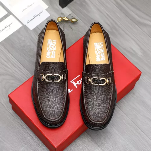 Replica Salvatore Ferragamo Leather Shoes For Men #1284766 $88.00 USD for Wholesale