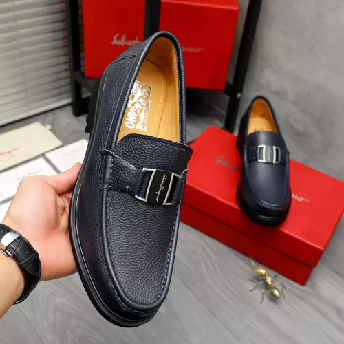 Replica Salvatore Ferragamo Leather Shoes For Men #1284767 $88.00 USD for Wholesale