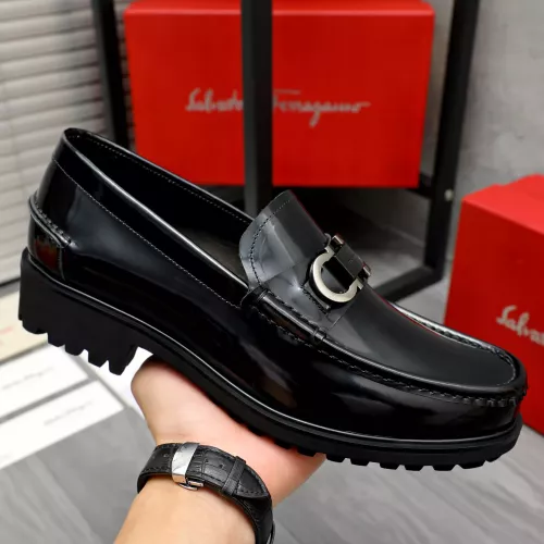 Replica Salvatore Ferragamo Leather Shoes For Men #1284769 $88.00 USD for Wholesale