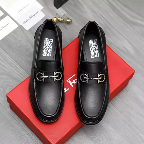 Replica Salvatore Ferragamo Leather Shoes For Men #1284771 $88.00 USD for Wholesale