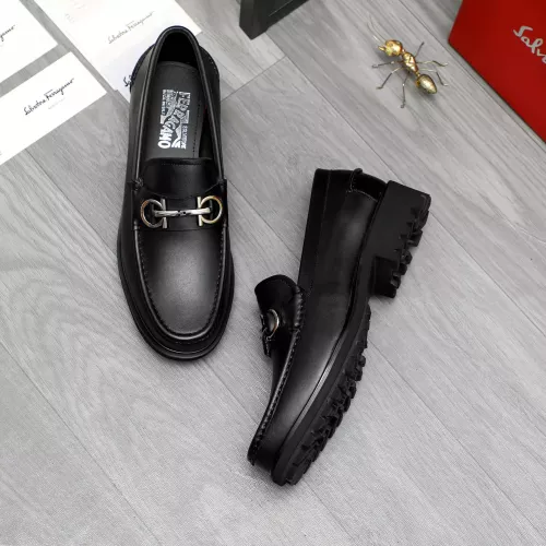 Replica Salvatore Ferragamo Leather Shoes For Men #1284771 $88.00 USD for Wholesale