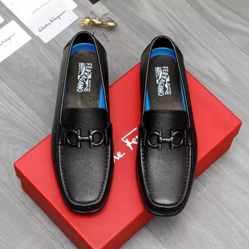 Replica Salvatore Ferragamo Leather Shoes For Men #1288846 $92.00 USD for Wholesale