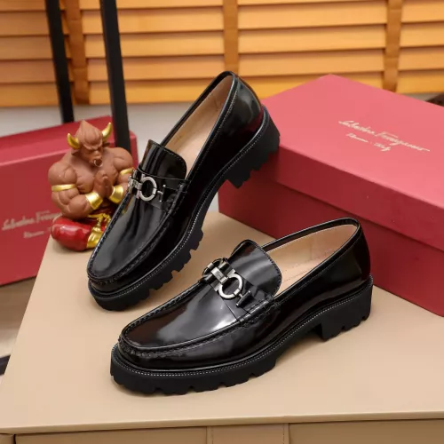 Replica Salvatore Ferragamo Leather Shoes For Men #1288852 $96.00 USD for Wholesale