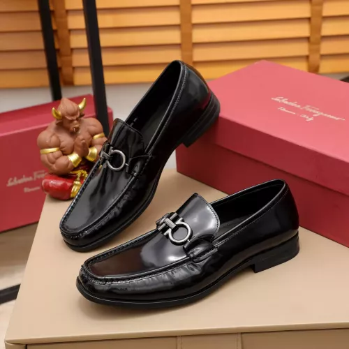 Replica Salvatore Ferragamo Leather Shoes For Men #1288854 $100.00 USD for Wholesale