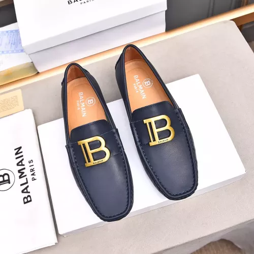 Replica Balmain Leather Shoes For Men #1291873 $80.00 USD for Wholesale