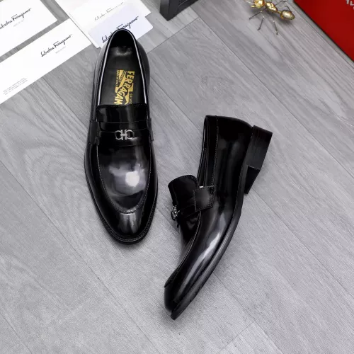 Replica Salvatore Ferragamo Leather Shoes For Men #1291944 $88.00 USD for Wholesale