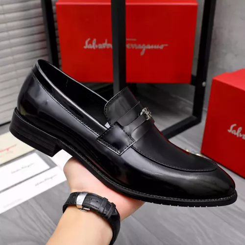 Replica Salvatore Ferragamo Leather Shoes For Men #1291944 $88.00 USD for Wholesale