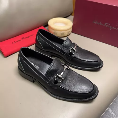 Replica Salvatore Ferragamo Leather Shoes For Men #1292359 $80.00 USD for Wholesale