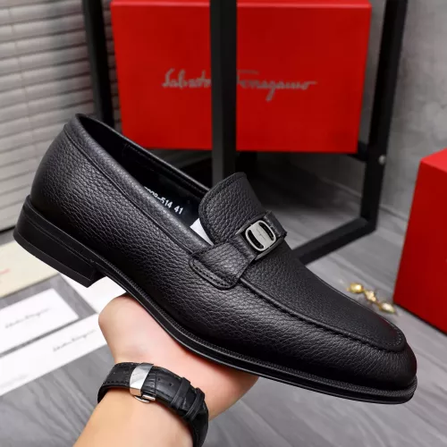 Replica Salvatore Ferragamo Leather Shoes For Men #1293102 $85.00 USD for Wholesale