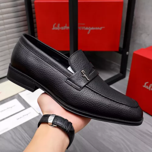 Replica Salvatore Ferragamo Leather Shoes For Men #1293105 $85.00 USD for Wholesale