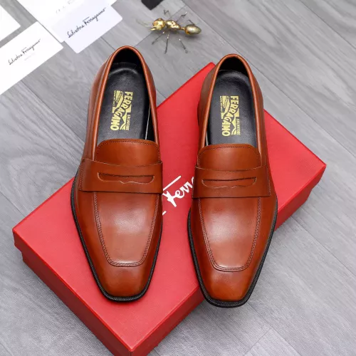 Replica Salvatore Ferragamo Leather Shoes For Men #1293114 $85.00 USD for Wholesale