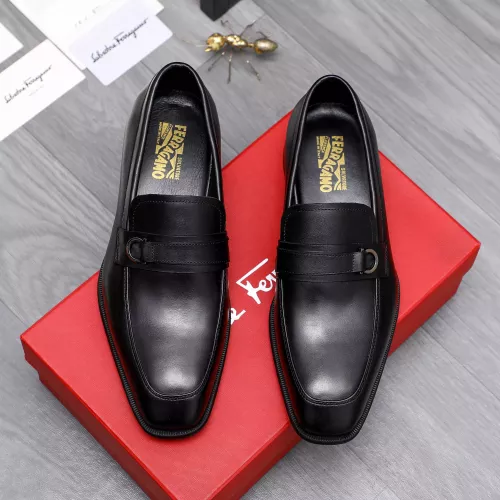 Replica Salvatore Ferragamo Leather Shoes For Men #1293126 $85.00 USD for Wholesale