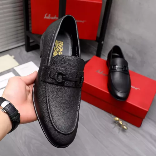 Replica Salvatore Ferragamo Leather Shoes For Men #1293133 $85.00 USD for Wholesale