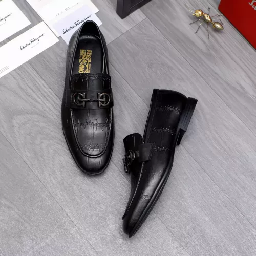 Replica Salvatore Ferragamo Leather Shoes For Men #1293146 $85.00 USD for Wholesale