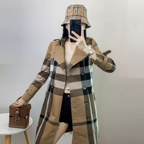 Replica Burberry Trench Coat Long Sleeved For Women #1295274 $160.00 USD for Wholesale