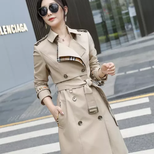 Replica Burberry Trench Coat Long Sleeved For Women #1295285 $160.00 USD for Wholesale