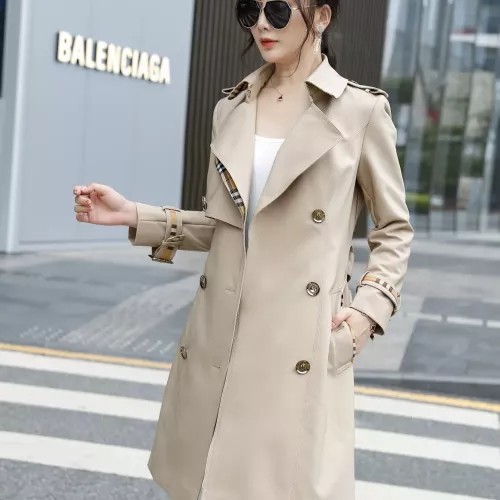 Replica Burberry Trench Coat Long Sleeved For Women #1295285 $160.00 USD for Wholesale