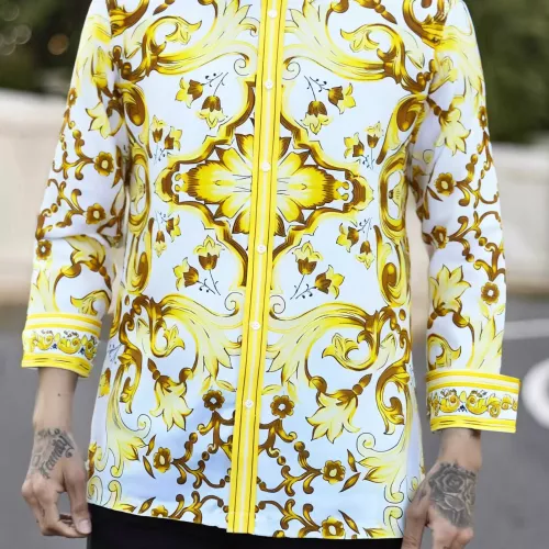 Replica Dolce & Gabbana D&G Shirts Long Sleeved For Men #1295334 $72.00 USD for Wholesale