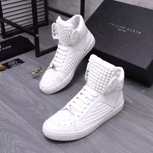 Replica Philipp Plein PP High Tops Shoes For Men #1304032 $130.00 USD for Wholesale