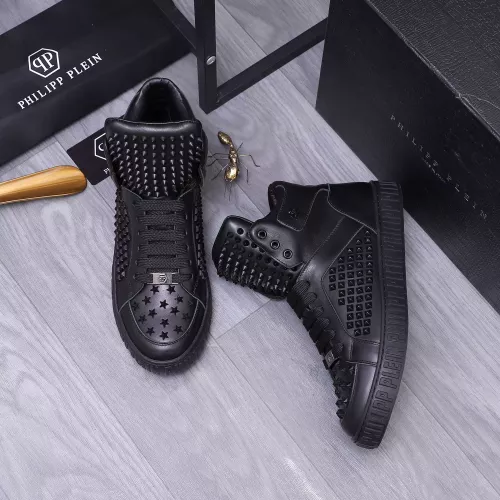 Replica Philipp Plein PP High Tops Shoes For Men #1304033 $130.00 USD for Wholesale