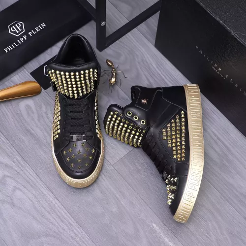 Replica Philipp Plein PP High Tops Shoes For Men #1304035 $130.00 USD for Wholesale