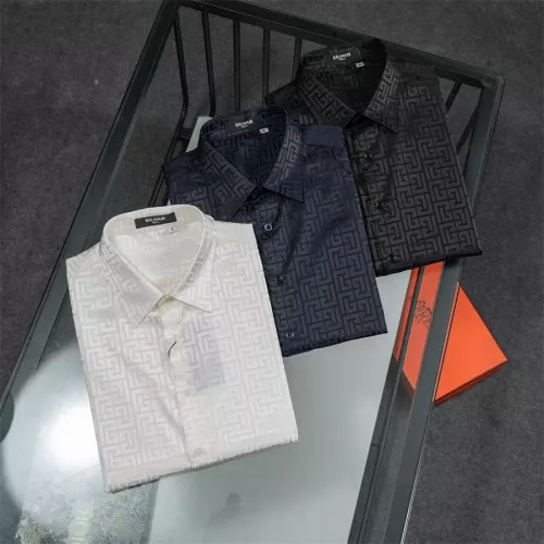 Replica Balmain Shirts Long Sleeved For Men #1321476 $48.00 USD for Wholesale