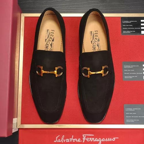 Replica Salvatore Ferragamo Leather Shoes For Men #1329545 $98.00 USD for Wholesale