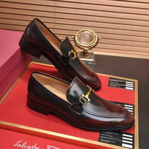 Replica Salvatore Ferragamo Leather Shoes For Men #1329546 $98.00 USD for Wholesale