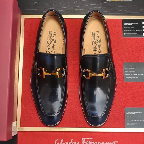 Replica Salvatore Ferragamo Leather Shoes For Men #1329547 $98.00 USD for Wholesale