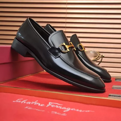 Replica Salvatore Ferragamo Leather Shoes For Men #1329548 $98.00 USD for Wholesale