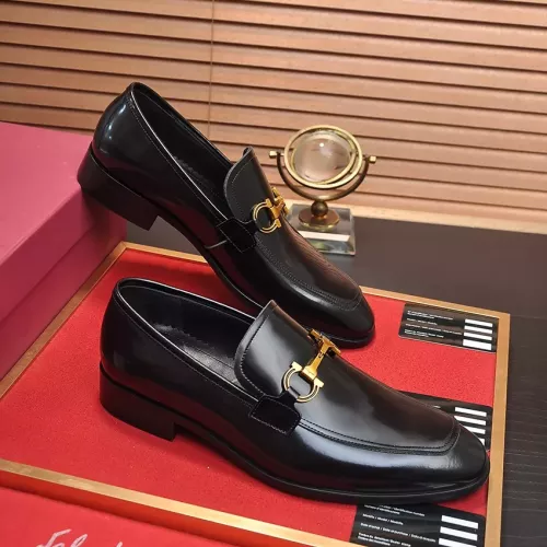 Replica Salvatore Ferragamo Leather Shoes For Men #1329548 $98.00 USD for Wholesale