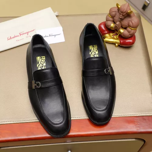 Replica Salvatore Ferragamo Leather Shoes For Men #1330776 $85.00 USD for Wholesale