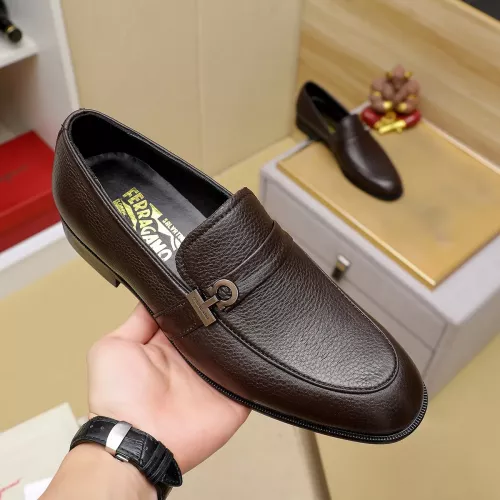 Replica Salvatore Ferragamo Leather Shoes For Men #1330781 $85.00 USD for Wholesale