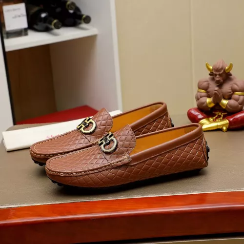 Replica Salvatore Ferragamo Leather Shoes For Men #1330808 $76.00 USD for Wholesale