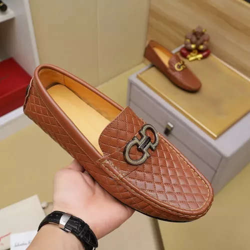 Replica Salvatore Ferragamo Leather Shoes For Men #1330808 $76.00 USD for Wholesale