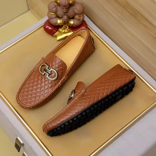 Replica Salvatore Ferragamo Leather Shoes For Men #1330808 $76.00 USD for Wholesale