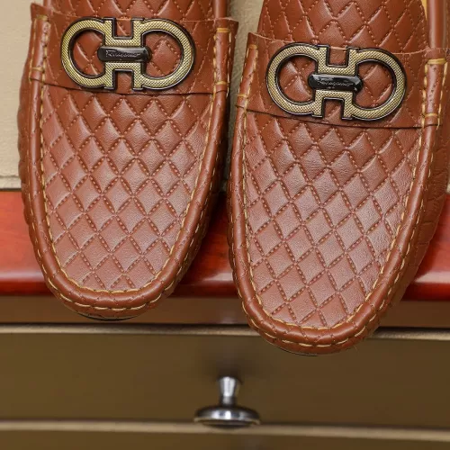Replica Salvatore Ferragamo Leather Shoes For Men #1330808 $76.00 USD for Wholesale