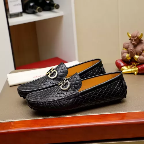Replica Salvatore Ferragamo Leather Shoes For Men #1330809 $76.00 USD for Wholesale