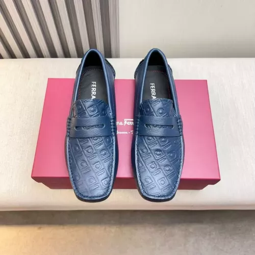 Replica Salvatore Ferragamo Leather Shoes For Men #1330936 $100.00 USD for Wholesale
